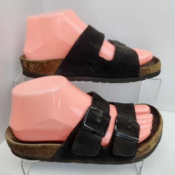 🐞Birkenstock Brown Mocha Suede Leather Arizona Slip On Sandals Size 5.5 - Picture 7 of 12